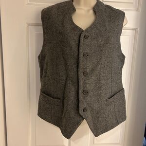 Gray, Lined Flannel Vest - M